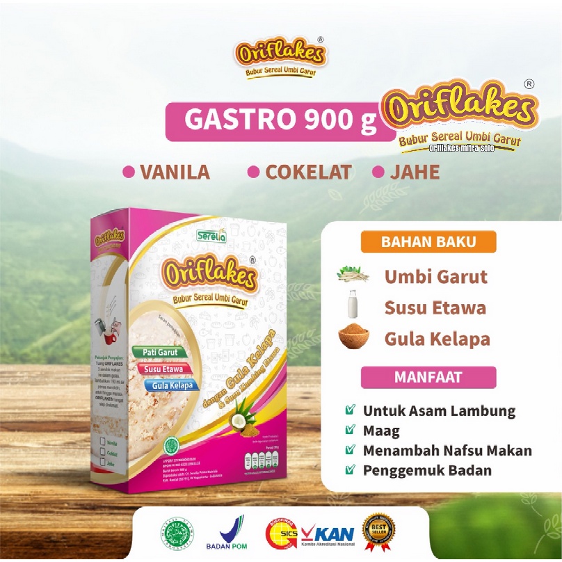

Oriflakes 900 gram cokelat umbi garut