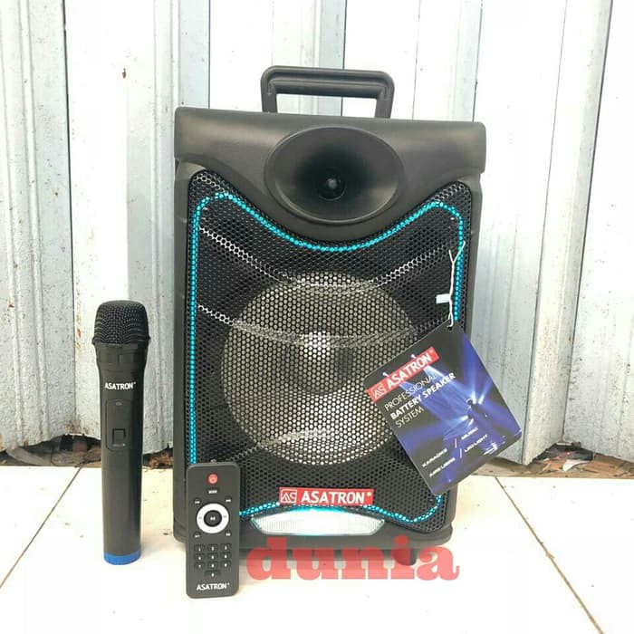 Speaker Portable Amplifier Wireless Asatron HT 8885 UKM 8 inch Origina