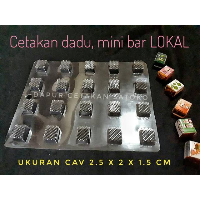 Cetakan coklat  dadu lokal  minibar