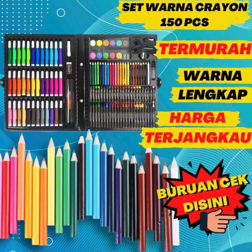 

PENSIL WARNA ISI 150 PCS CRAYON SET ANAK SPIDOL WARNA ALAT GAMBAR