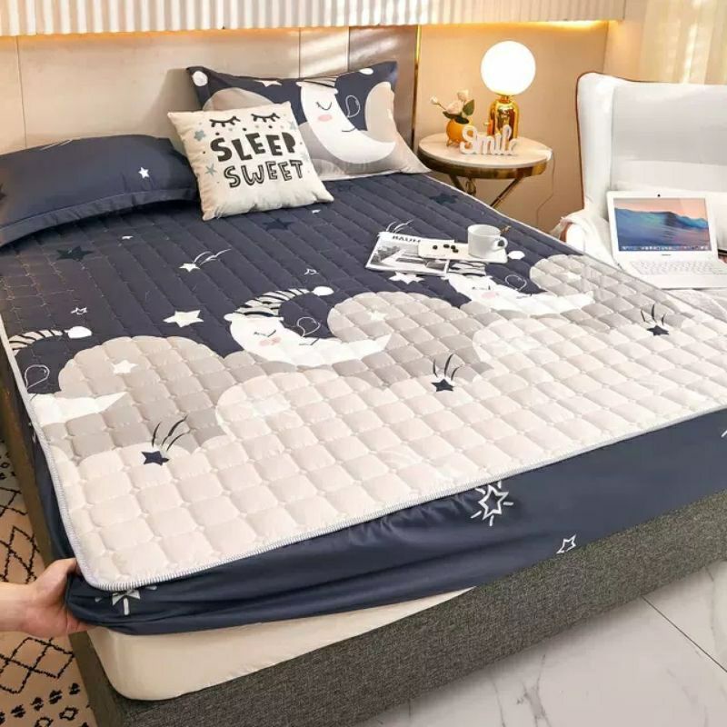 Sprei Waterproof / Sprei Protector bermotif / Sprei anti air ukuran 180x200CM dan 160x200CM-180x200 Bulan sabit