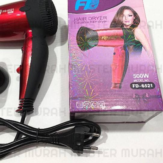 ♀ HARGA PROMO Hair Dryer FD-6521 500W 500watt FD Foldable Hairdryer Pengering Rambut ☞