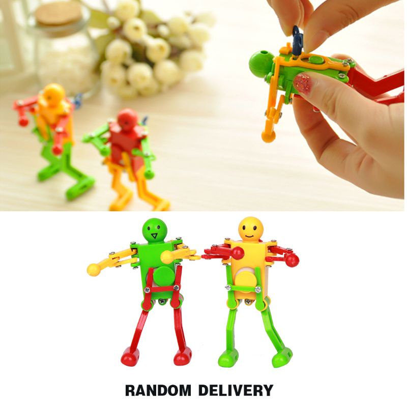 Mary 1pc Kado Mainan Anak Kids Lucu Jarum Jam Plastik Wind Up Windup Party - Robot