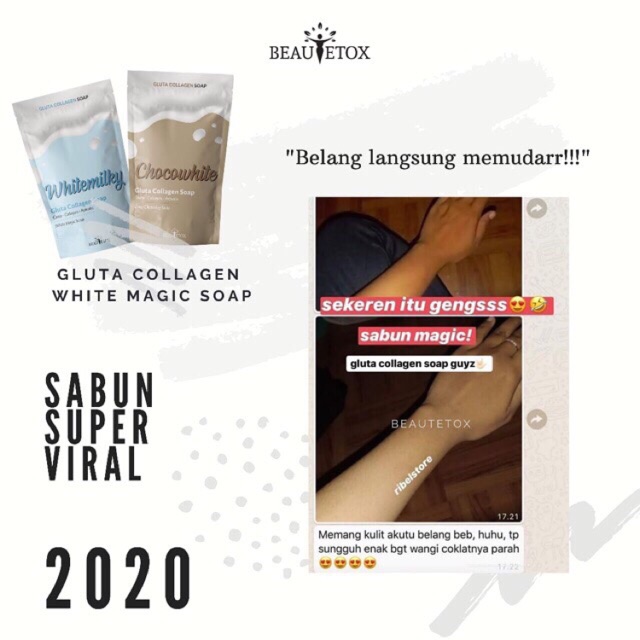 Buy 2 Get 3 Gluta Collagen Soap Scrub Beautetox Whitemilky Chocowhite Sabun Wajah Lulur Badan Indonesia