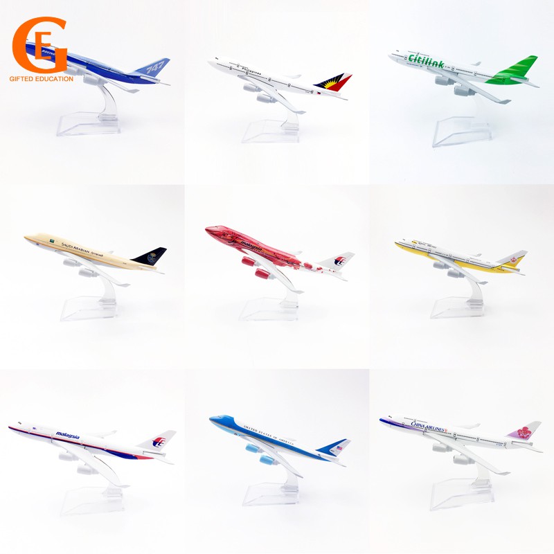 Boeing 747 Model Pesawat Terbang Philippines Singapore Vietnam Bahan Alloy Metal Ukuran 16CM