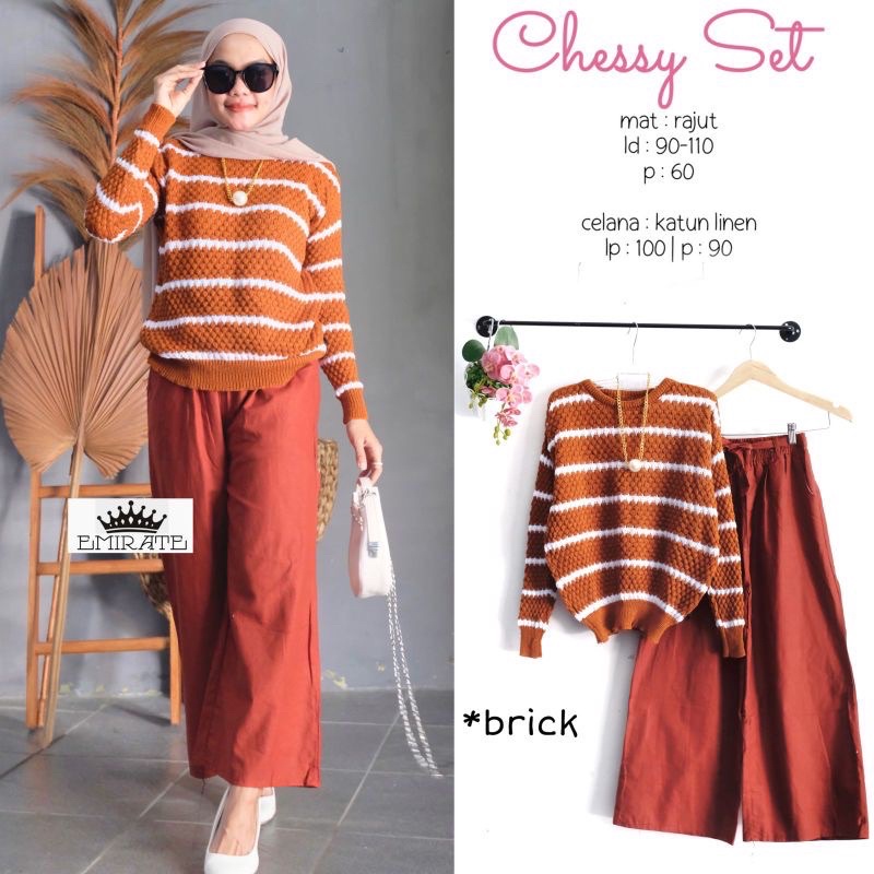 CHESSY SET + KESSIE SET  ( ATASAN + CELANA ) / BEST SELLER / BISA COD-Brick