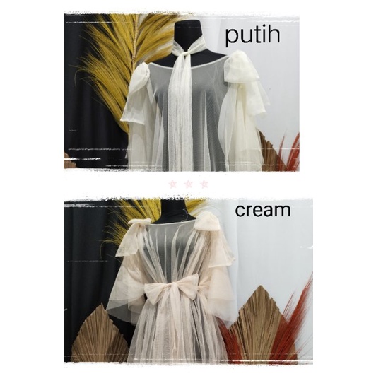 Calendula dress tile tille polos pita lengan trompet / trump plain tulle dress / outer dress hamil maternity pesta tile polos model cinderella