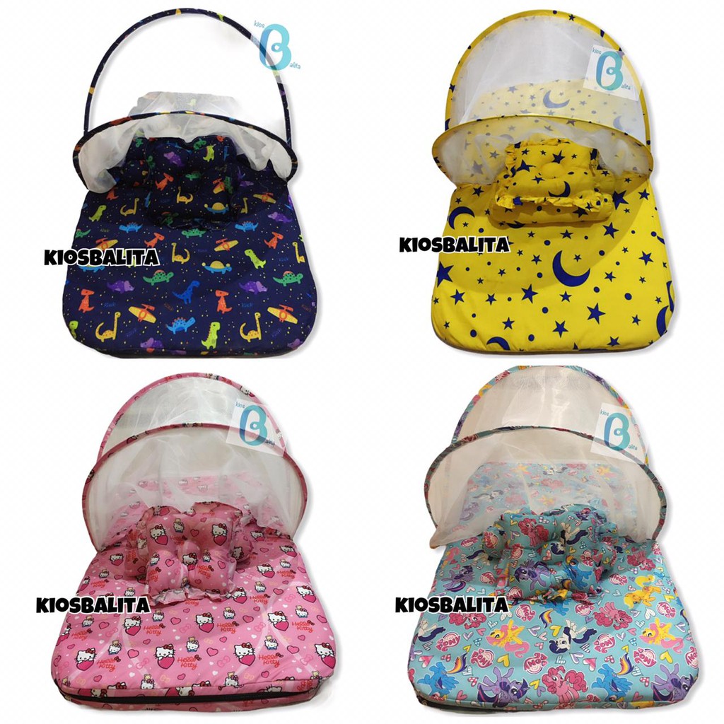 FREE TAS MIKA! Kasur lipat kelambu bayi set bantal peyang &amp; guling bayi /kasur bayi kelambu termurah