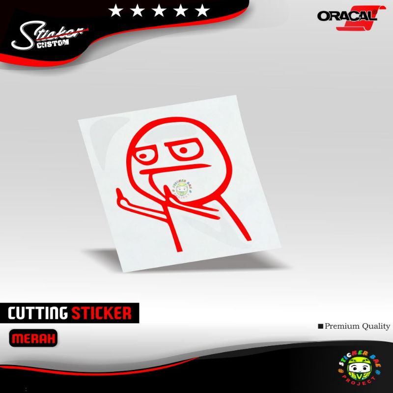 Sticker emot fucek stiker middle finger motor spakbor belakang stikerr lucu keren cutting sticker helm