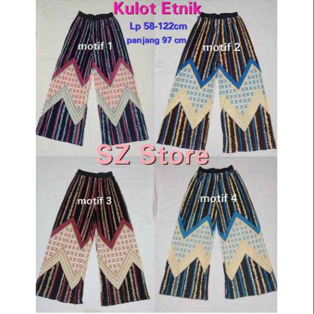  Celana  Kulot Motif  Kulot Plisket  Motif  Kulot Motif  