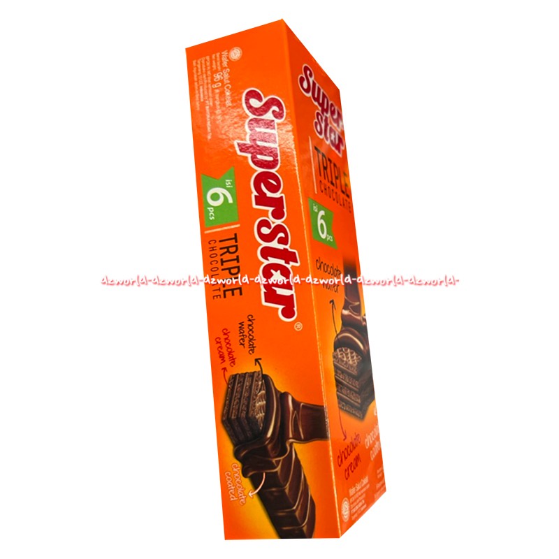 Superstar Triple Chocolate 6Pcs Chocolate Wafer Cream Super Star