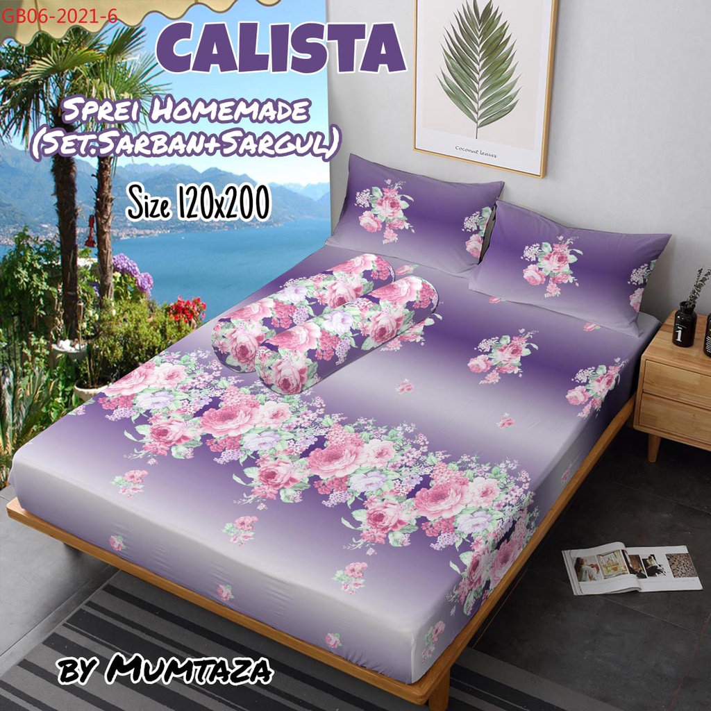 Sprei Homemade Calista 120x200, Seprai Homemade Karakter dan Bunga Termurah, sprei terlaris