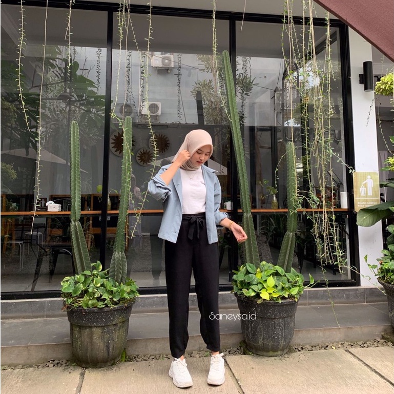 Jennie Baggy Pants Celana Wanita - Highwaist Jogger Pants - Celana Kantor Kerja Casual – Celana Anti Kusut - Celana Panjang Wanita - Celana Crinkle – Loose Pants