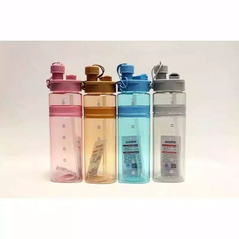 AA6 Botol Minum 600ml + Sedotan BPA FREE | Wadah Tempat Minuman Air Putih di Sepeda Sporty Shake