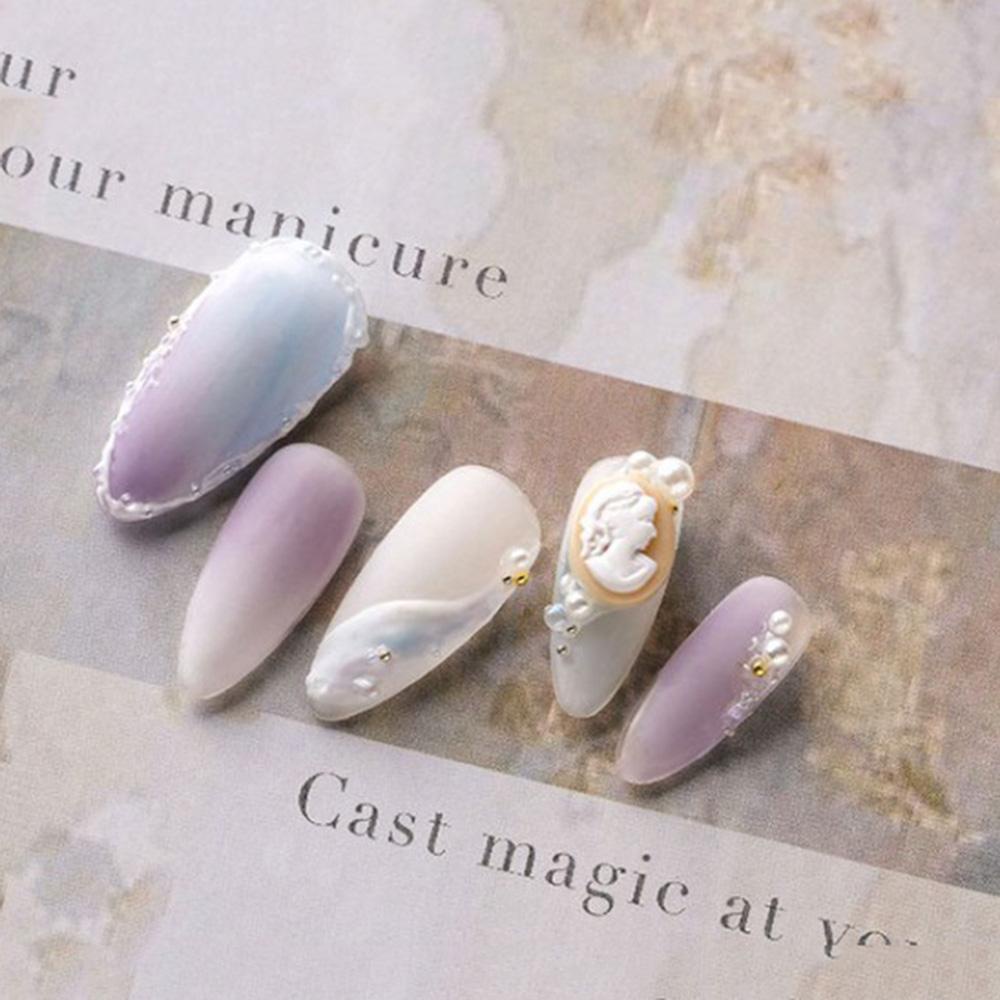 AUGUSTINA Agustina 3D Nail Art Dekorasi Retroe Resin Mutiara Lady Head Desain Campur Vintage Nail Rhinestones
