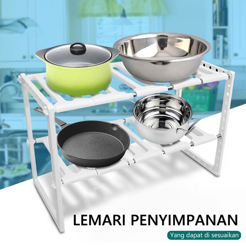 BLINGO x Perfin  SRWHITE Rak Penyimpanan Dapur Kamar Mandi Adjustable