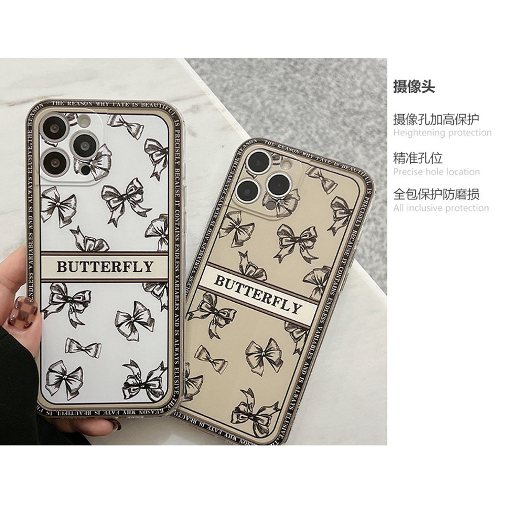 Soft case Pelindung Bahan TPU Bentuk Pita Vintage Untuk Iphone 7 8 PLUS X XR XS 11 12 13 MINI PRO MAX SE 2020