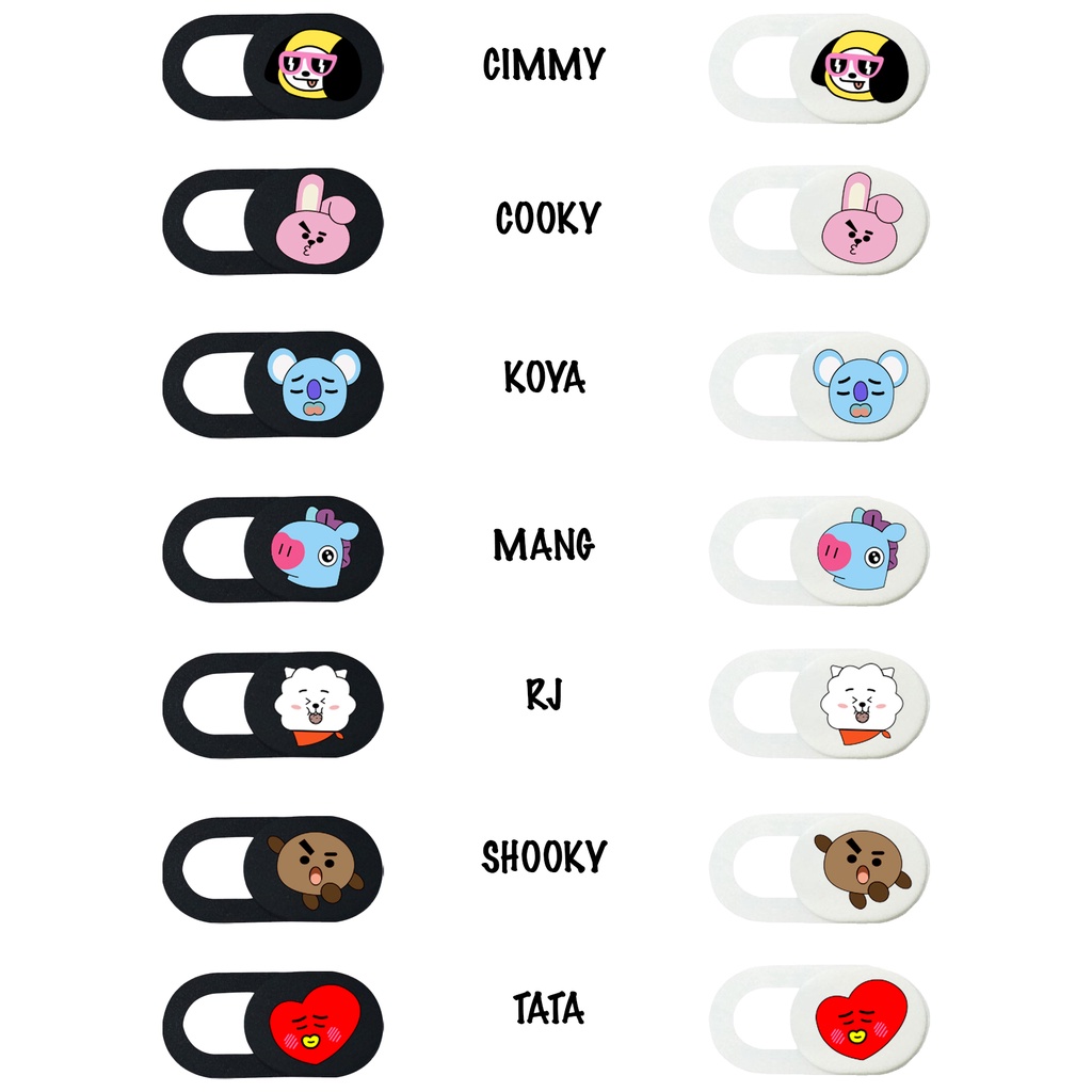 CUSTOM BTS BT21 PELINDUNG PENUTUP WEBCAM KAMERA COVER CAMERA LAPTOP HP ASUS DELL SAMSUNG VIVO XIAOMI