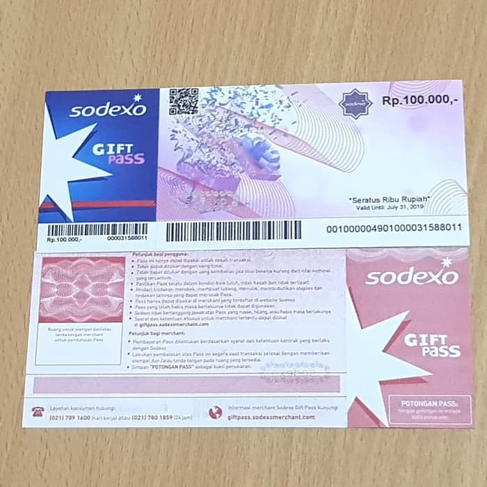 KiozOrenz Voucher SODEXO 100.000 Voucher Belanja Sodexo