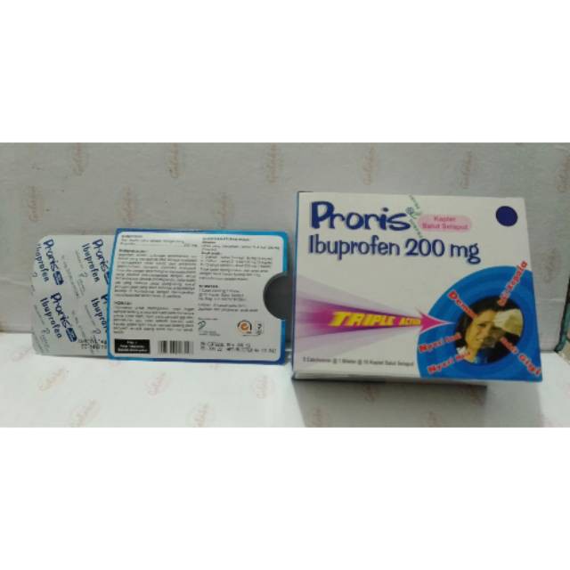 PRORIS STRIP 10 Tablet - Ibuprofen 200 MG - Obat Demam Sakit Kepala Nyeri