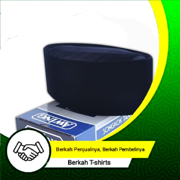 SONGKOK AWING HITAM POLOS TINGGI 8cm