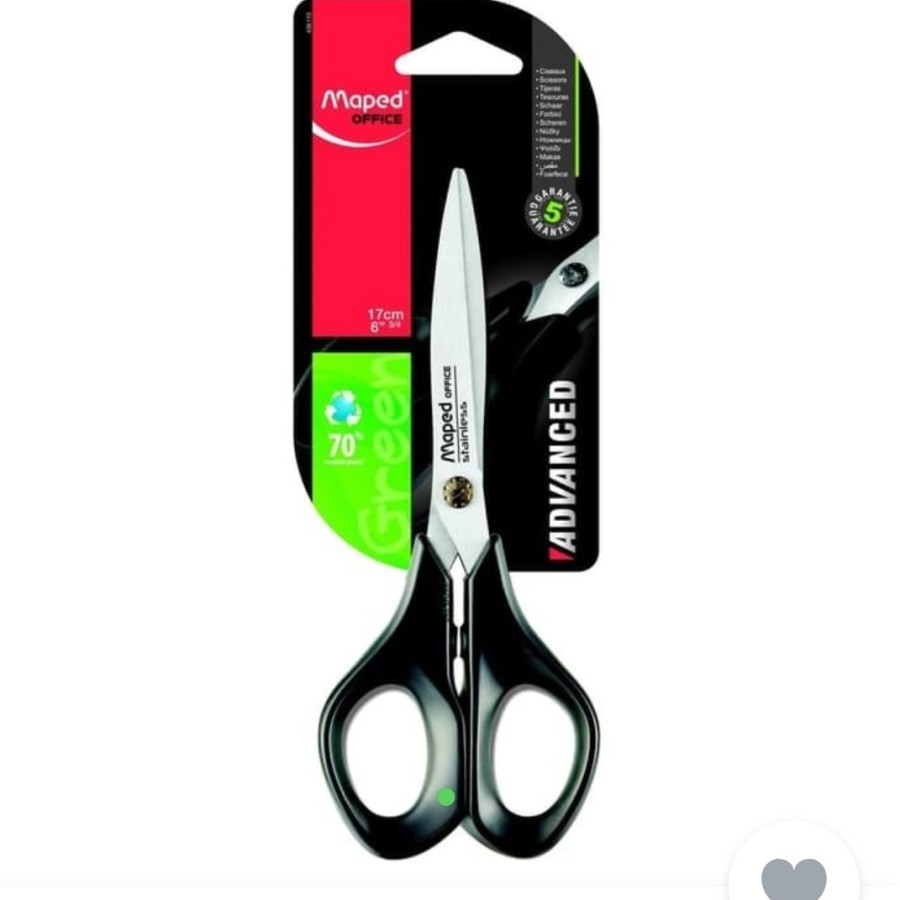 

Maped Advanced Green Scissors 18 cm - Blister