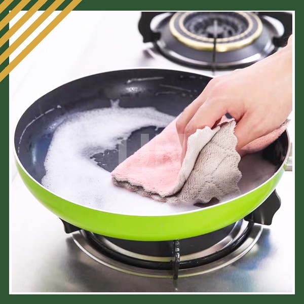 ORIGINAL UK 25CM X 25CM BESAR Kain Lap Meja Piring Dapur Anti Minyak Kain Lap Microfiber Serbaguna