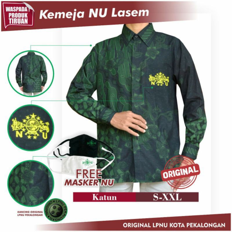 Batik NU / kemeja NU / baju NU /  Baju kemeja /batik NU Pekalongan motif  lasem
