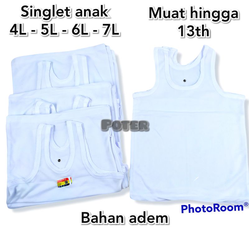 kaos dalam singlet putih baju dalaman polos anak 4L 5L 6L 7L XXXL XXXXL XXXXXL XXXXXXL JUMBO BIG SIZ