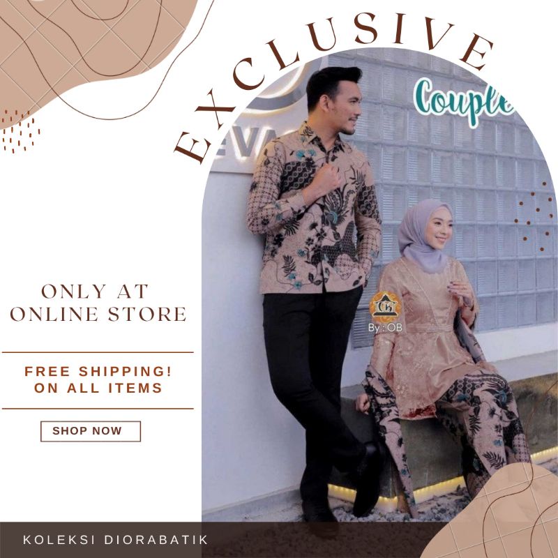 Couple Devinda3 // M.L.XL.XXL Kemeja+Kebaya Couple Free Selendang