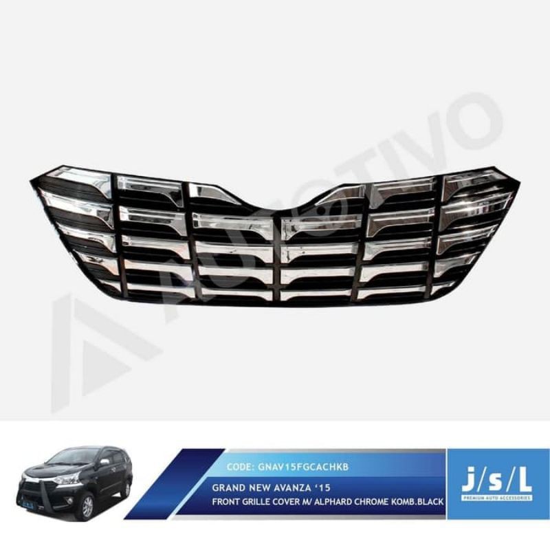 Grand New Avanza Front Grille Model Alphard Chrome Kombinasi Hitam