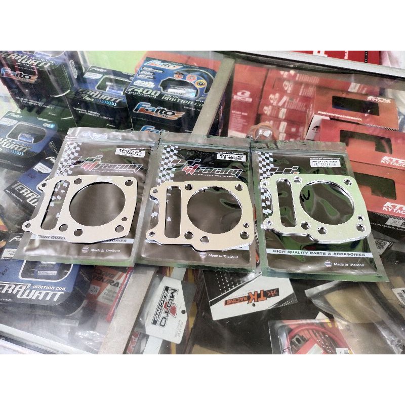 PAKING BLOK SEHER ALUMUNIUM 1MM / 2MM / 3MM WAVE 125 KHARISMA SUPRA 125 GF RACING MADE IN THAILAND