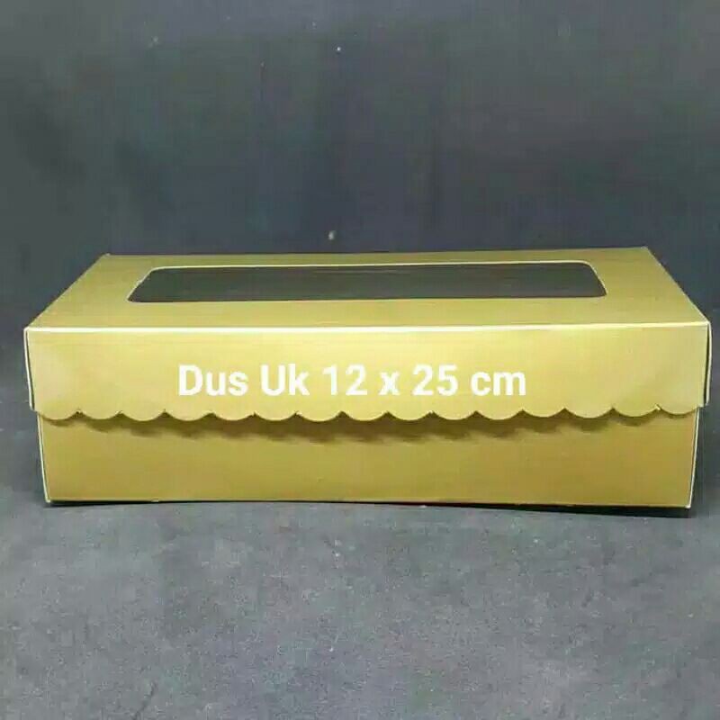 Box Kue Kotak Brownies Merah Dus Brownies Gold / Dus Kue Merah Uk.12x25x8 cm
