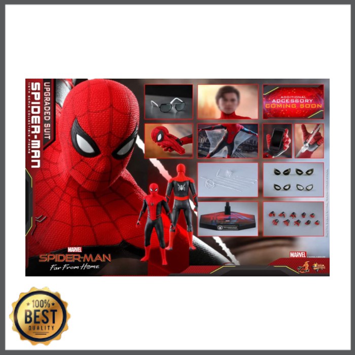 hyped store    hot toys spiderman upgraded suit far from home ht mms 542 spider man pd 3878 1539