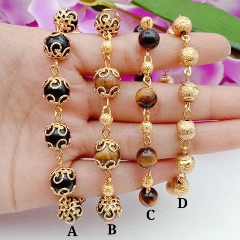 gelang wanita lapis emas 24k permata giok,terbaru star+