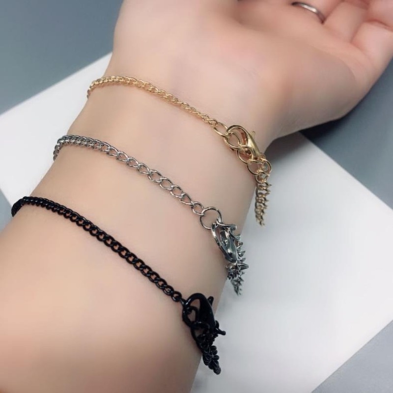 Gelang Tangan Rantai Aksen Detak Jantung Gaya Korea Untuk Pasangan / Pria / Wanita 211014