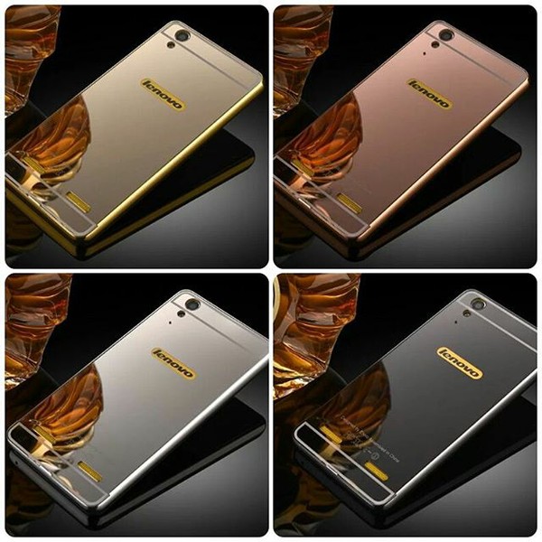 METAL BUMPER CASE SLIDING MIRROR LENOVO A6000 / A6000 PLUS