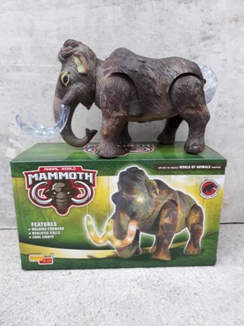 MAINAN GAJAH MAMMOTH BISA JALAN BERSUARA LAMPU - ANAK EDUKATIF HEWAN