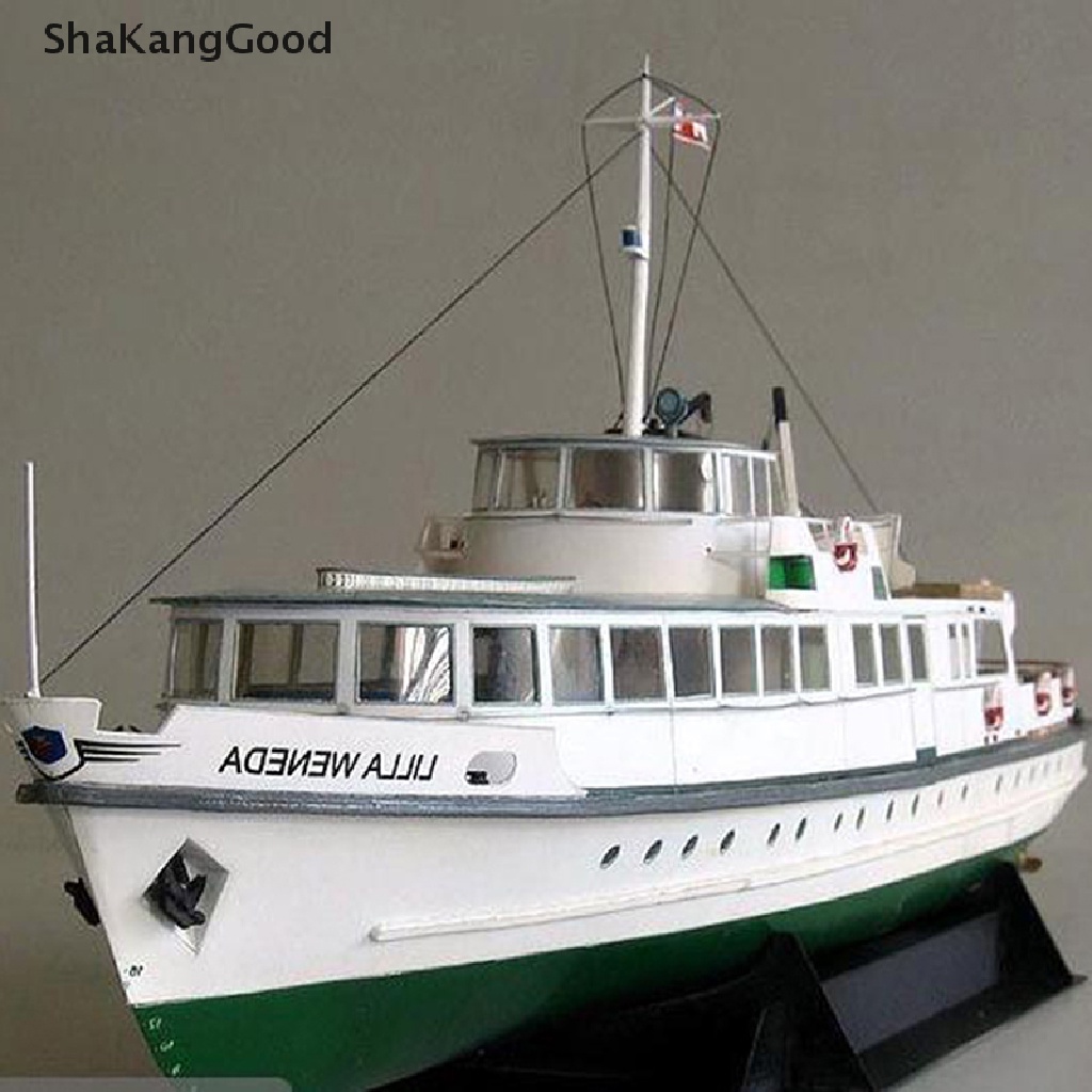 Skid Set Mainan Rakitan Kartu Kertas Model Kapal Ferry 3D DIY Skala 1: 100