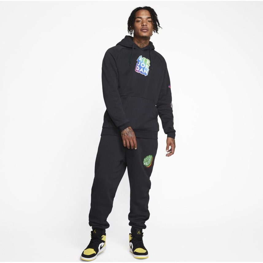 NIKE AS M JM STICKER PO HDY BLACK 20SP-I AIR JORDAN JUMPMAN STICKERS MENS PULLOVER