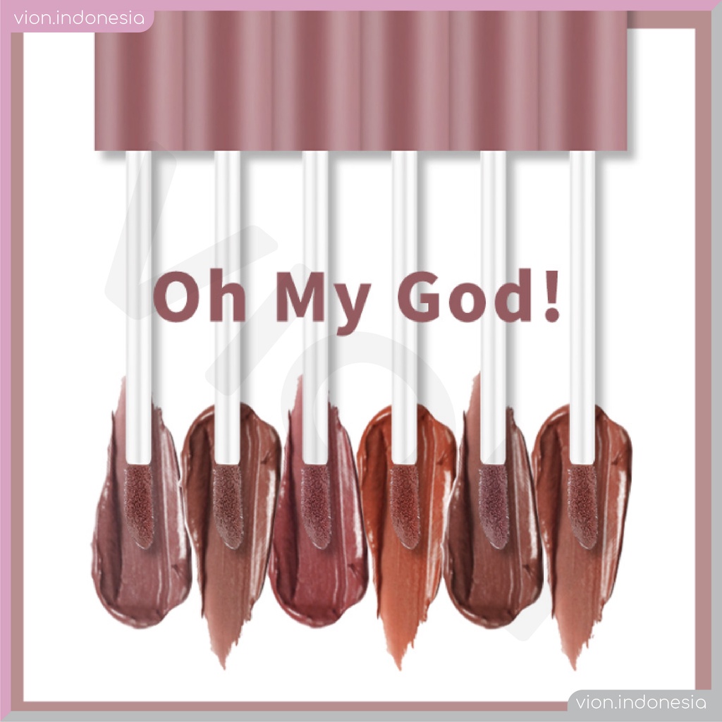 LAMEILA Oh My God Mocha Lotus Lip Glaze Lipstik Lip Gloss Pelembab Silky Original LA034