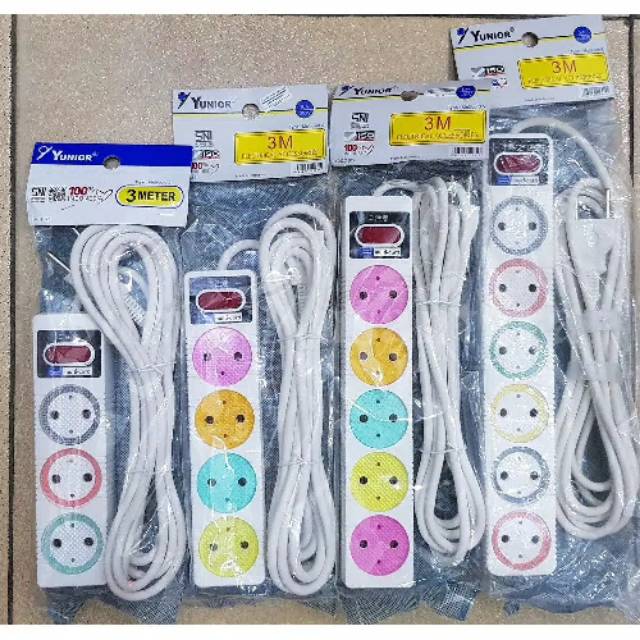 (NCS) Stop Kontak Yunior 4 / 5 / 6 Lubang 1,5 M / 3 M - LY-212 SK Perpanjangan Kabel Olor Listrik Charger