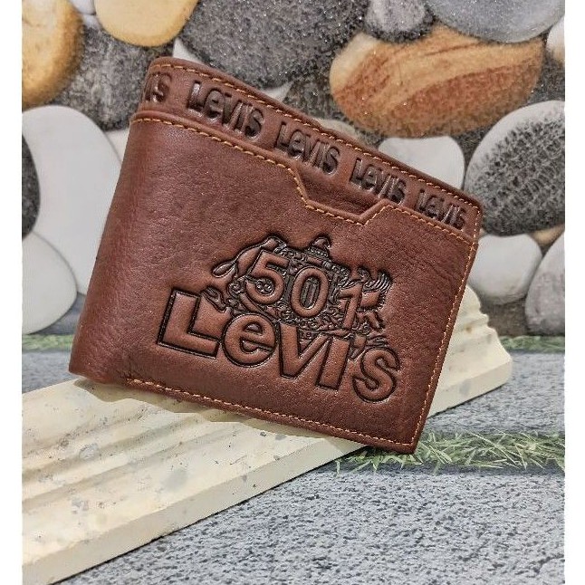 Dompet kulit asli LEVIS 501 - coklat