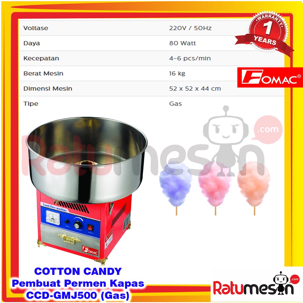 Cotton Candy / Mesin Pembuat Gulali CCD-GMJ500 FOMAC - Gas