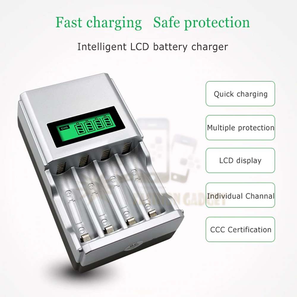 Charger Battery Fix Intelligent Lcd 4 Slot Aa Aaa Quick Charger Baterai Charger Baterai / Elektronik