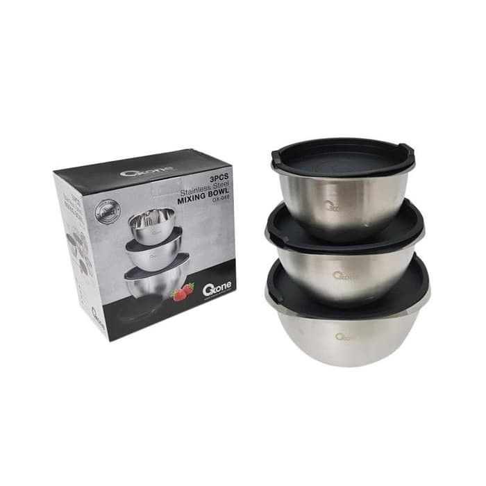 Oxone OX-048 Stainless Steel Mixing Bowl 3 Pcs ⠀