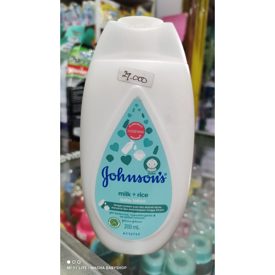 Johnson's LOTION milk rice, regular, bedtime 100ML, 200 ml johnsons / BODY LOTION JOHNSONS