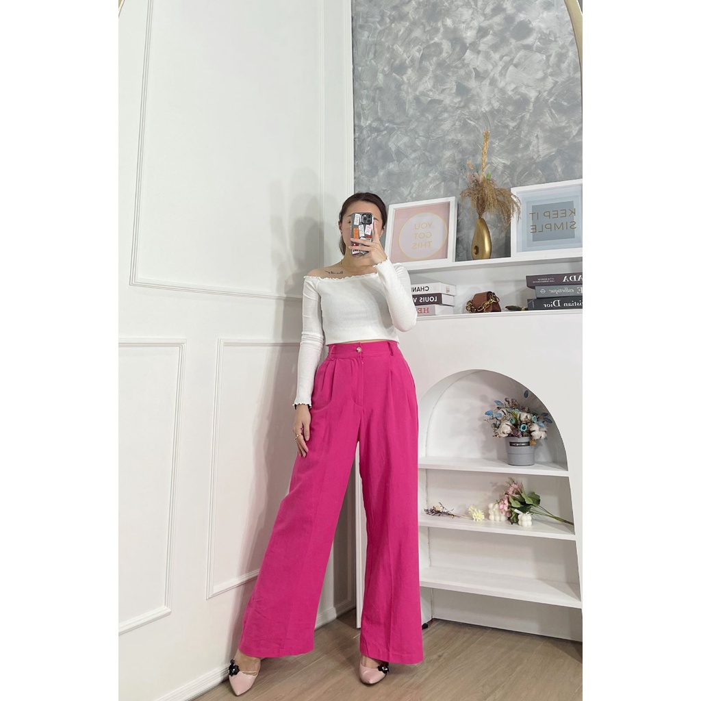 Fuschia pant/celana highwaist/kulot murah