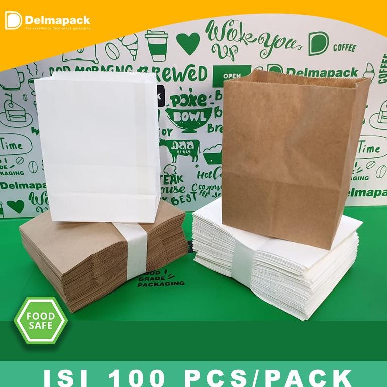 

Paper Bag Kantong Kertas ( S ) / Kantong Roti, Fried Chicken, Snack - 100 Pcs