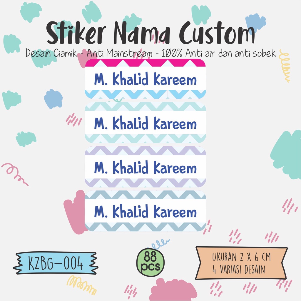 

sticker label nama perempuan kuda poniwaterproof KZBG 004